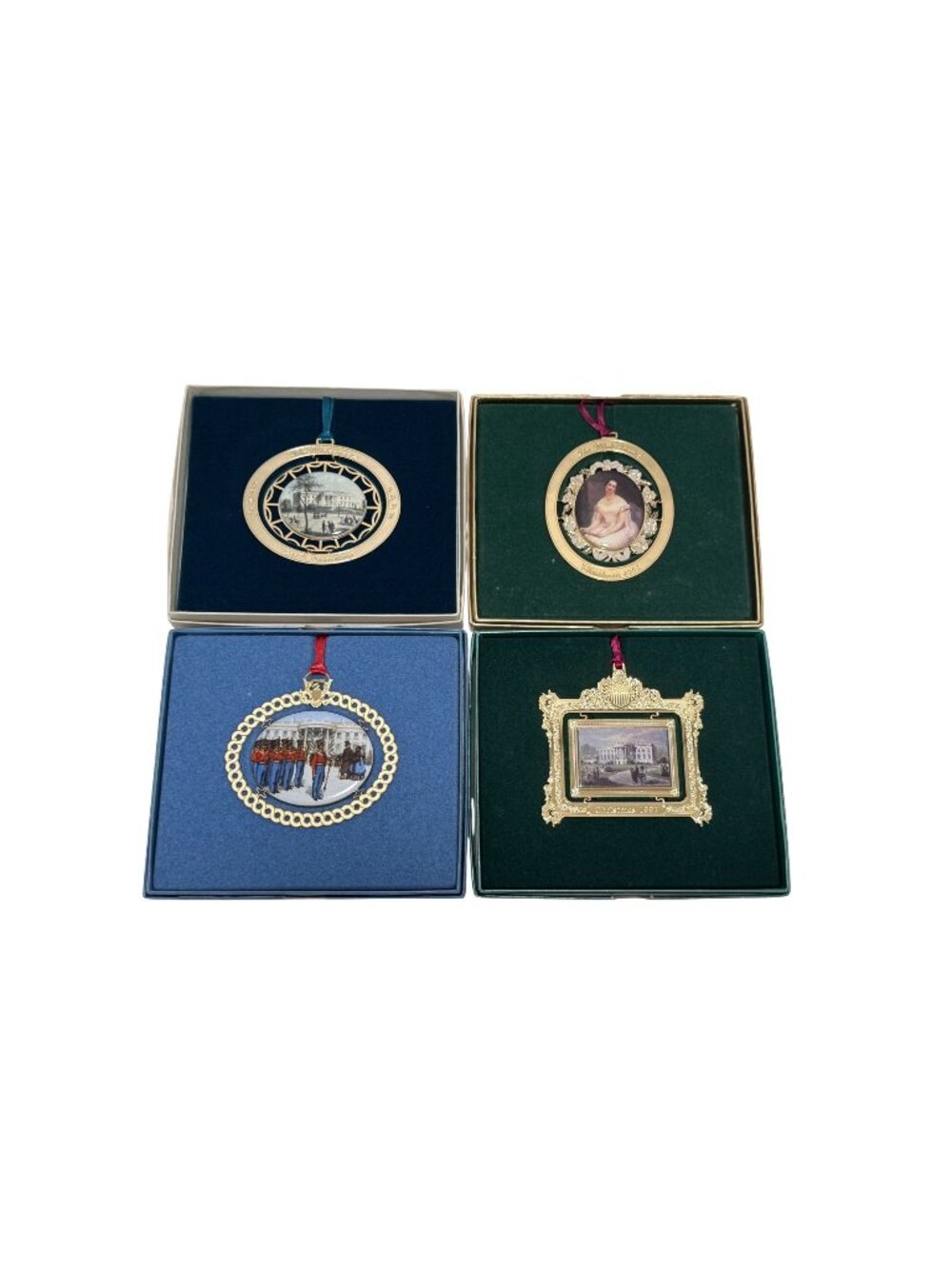 The White House Historical Association Ornaments 1992 1993 1994 1997 Lot of 4
